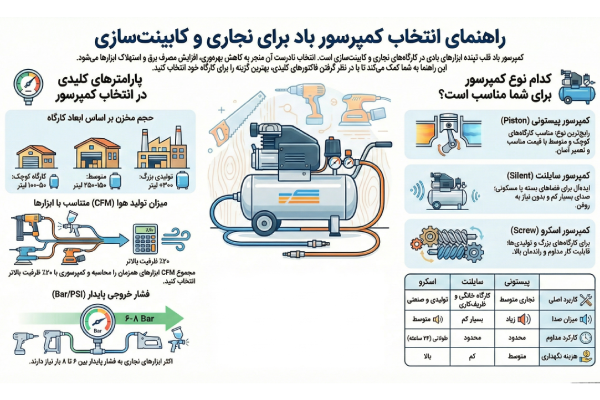 انتخاب کمپرسور هوا مناسب کابینت_ سازی